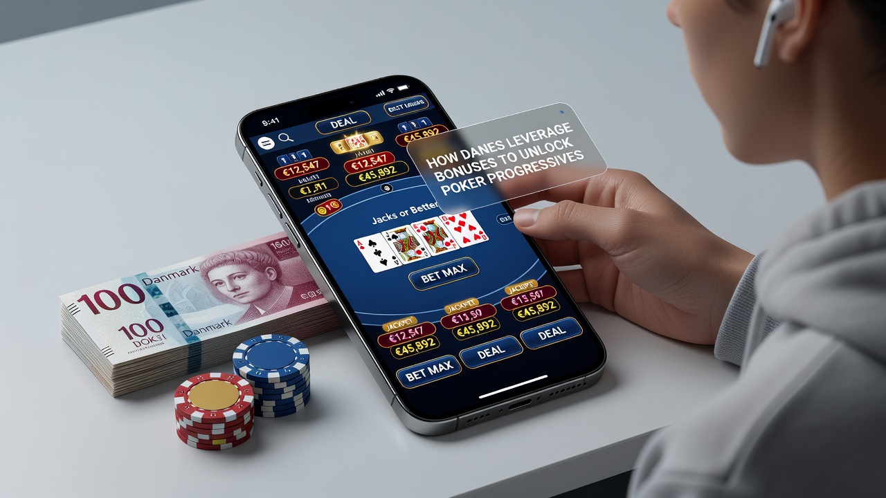 Mobilgrænseflade med video poker progressiv jackpot og bonusaktivering